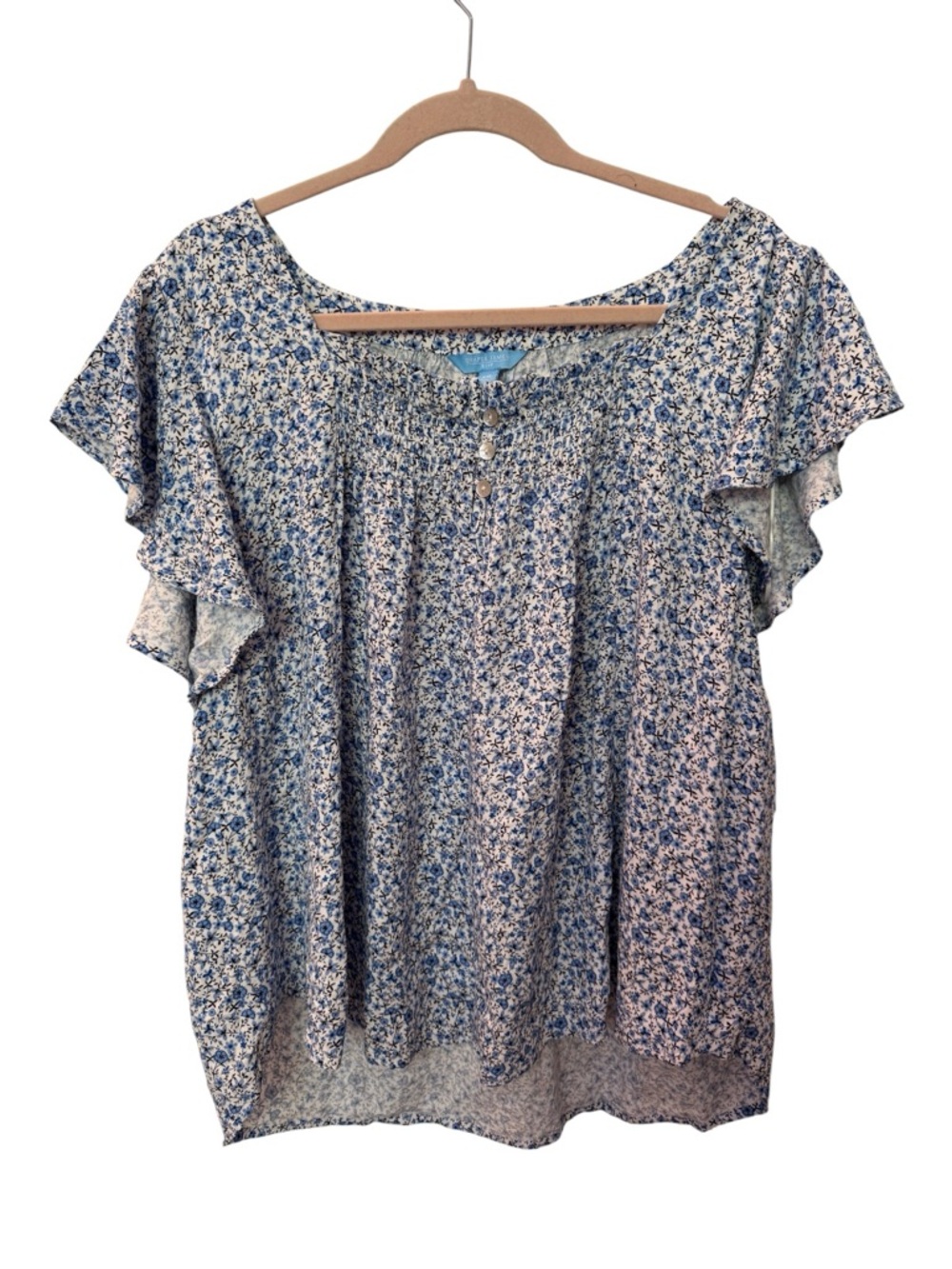 Draper James Short Sleeve Flutter Floral Top Size XXL - Picture 2 of 8